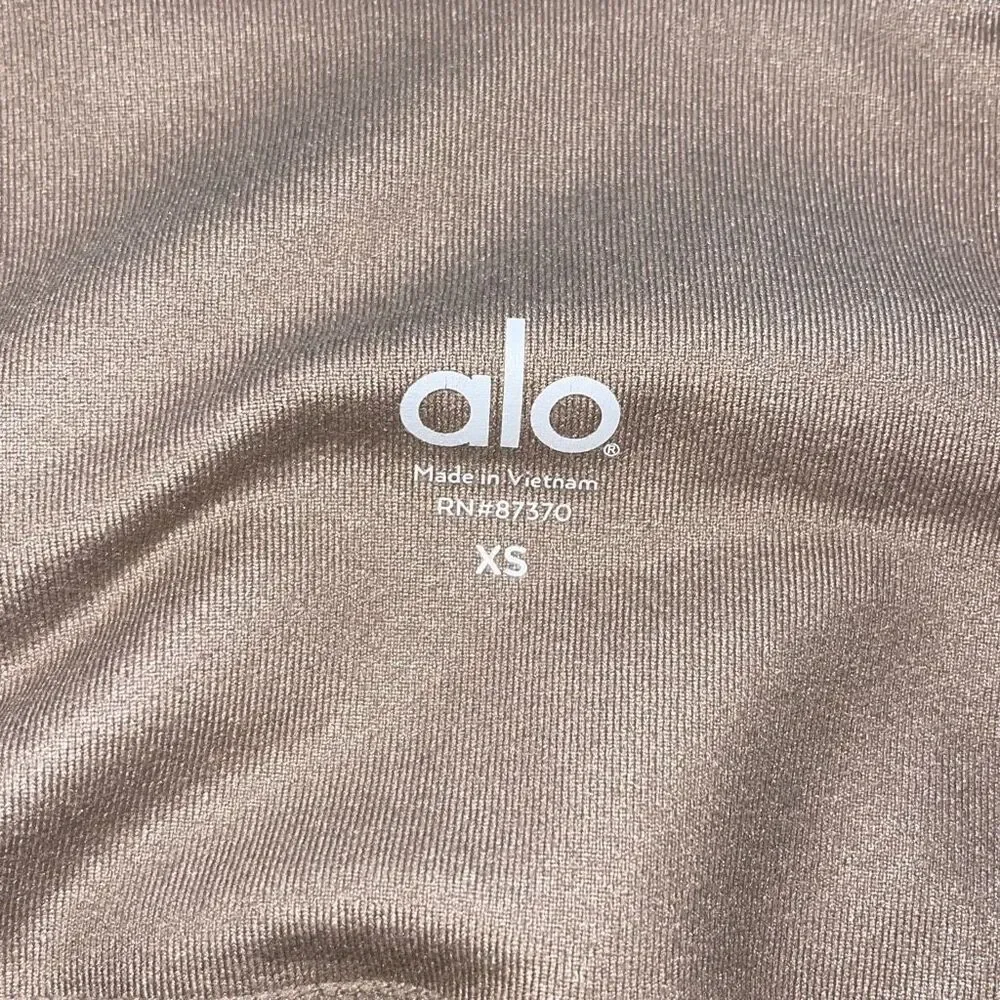 Alo Yoga Womens Elevate‎ Colorblocked Mesh Full Length Leggings Tan Size XS